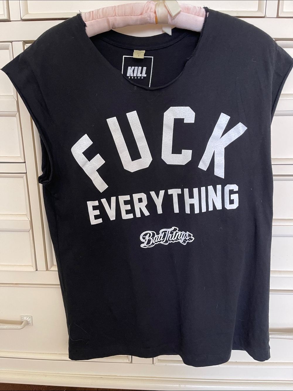 Black Graphic Muscle Tank - 'F*** Everything'